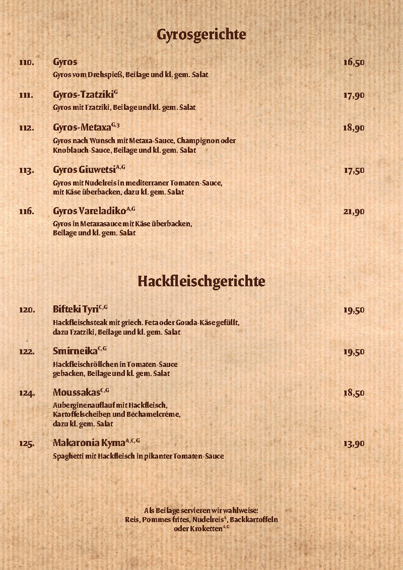 Vareladiko Griechische Taverne Berlin - Charlottenburg Speisekarte 7